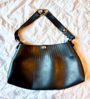 English Retreads Cruiser Recycled Rubber Small Black Shoulder Purse Bag Y2K